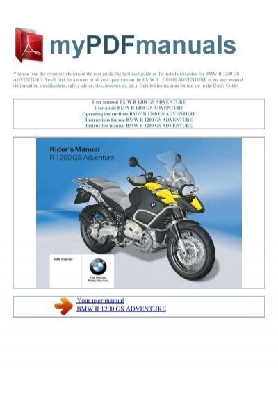 2005 bmw r1200gs owners manual